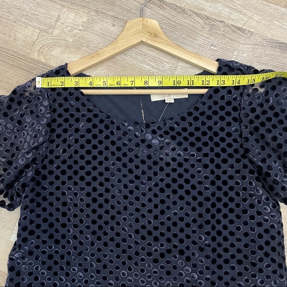 Loft | NWT Velvet Dark Navy Polka Dot Blouse - Picture 11 of 11
